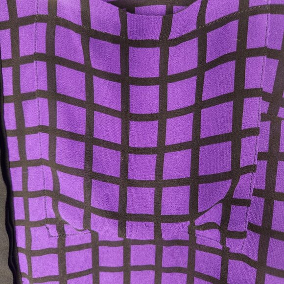 Michael Kors Sheer Purple and Black Dress Blouse with Zipper Accents Size XLarge - Picture 9 of 16